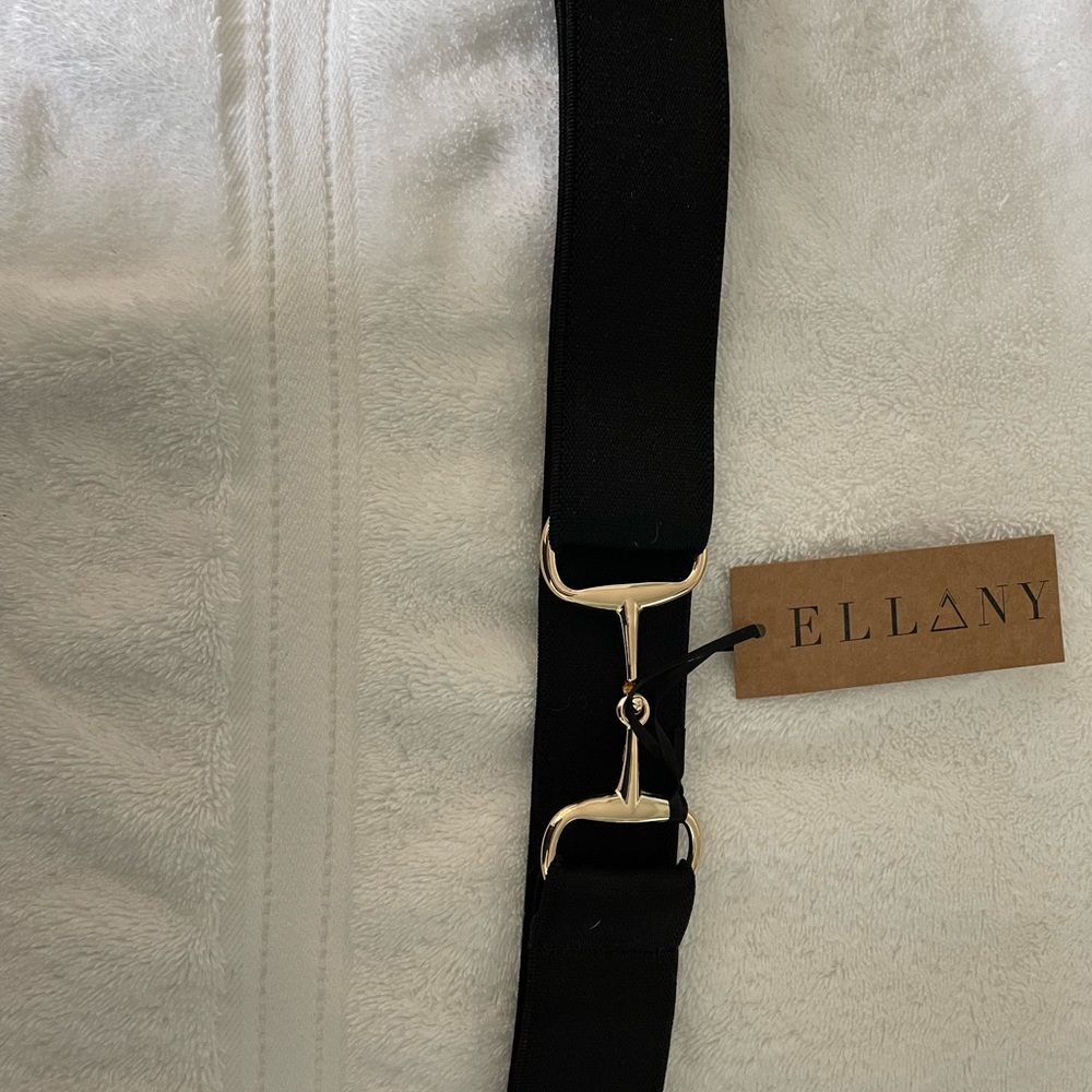 Elleny BLACK - 1.5" GOLD SNAFFLE ELASTIC BELT
